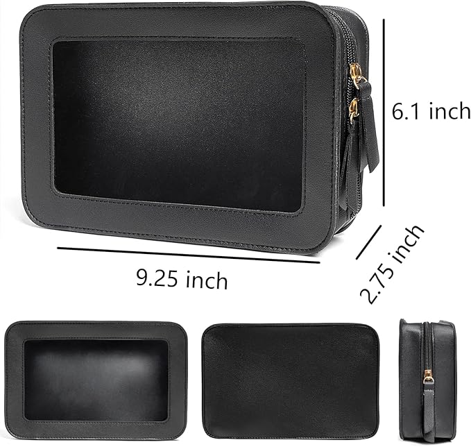 Clear Makeup Bag Small, TSA Approved Portable Toiletry Bag with Zipper Cosmetic Travel Bag Makeup Organizer Case Mini Makeup Pouch for Purse Car Organizer Bag for Women Men-Velvo Beauty