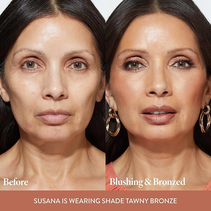 LAURA GELLER NEW YORK Baked Blush-n-Bronze Marbleized 2-in-1 Sculpting Bronzer Blush - Tawny Bronze - Contour Face with a Radiant Flush-Velvo Beauty