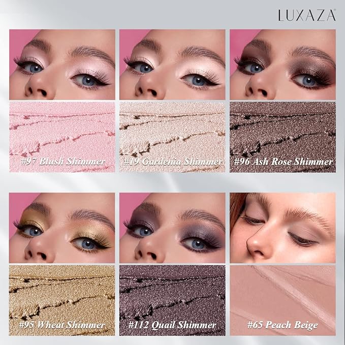 6PCS Cream Eyeshadow Stick Makeup Sets, Metallic And Matte Shimmer Eye Shadow Eye Brightener Stick Pencil Crayon, A10-Quartz Pink-Velvo Beauty