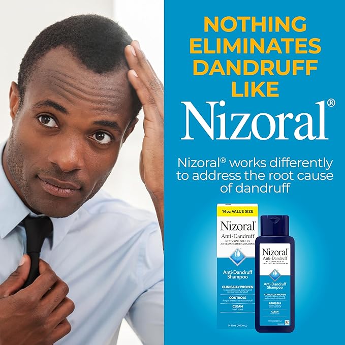 Nizoral Anti-Dandruff Shampoo with 1% Ketoconazole, Fresh Scent, 14 Fl Oz-Velvo Beauty