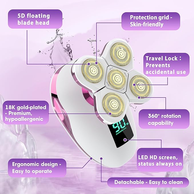 Electric Razors for Women Legs Travel : Rechargeable Waterproof Razor Trimmer for Womens - Dry Wet Electric Shaver for Women - Pro Portable Personal Body Shaver-Velvo Beauty