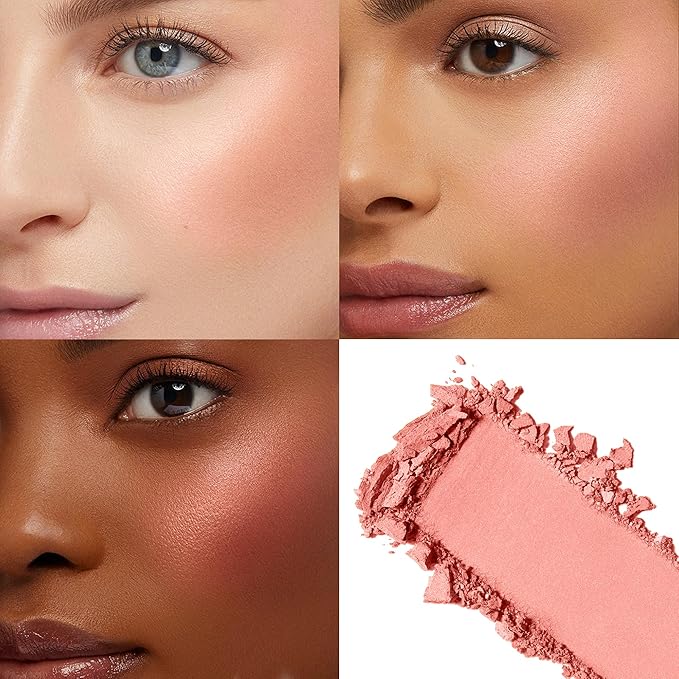 FV Long Lasting Powder Blush - Lightweight Smooth & Blendable Cheek Makeup, High Buildable Color, Transfer-Resistant Shimmer Finish (Rose Shimmer, 0.17 OZ)-Velvo Beauty