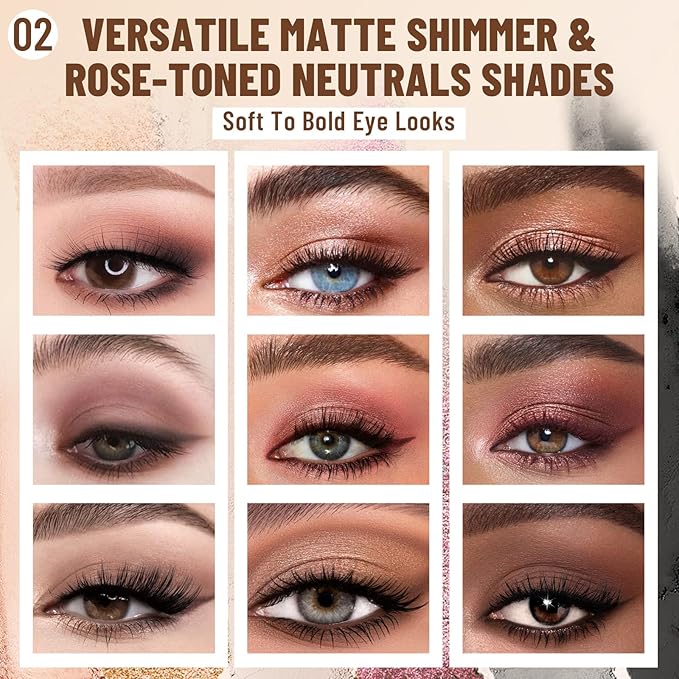 2PCS 6 Colors Mini Naked Eyeshadow Palette Makeup with Brush Set Neutral Nude Eye Shadow Pink & Brown Matte Shimmer Make Up Pallet with Mirror Highly Pigmented Travel Size Gift Kit-Velvo Beauty