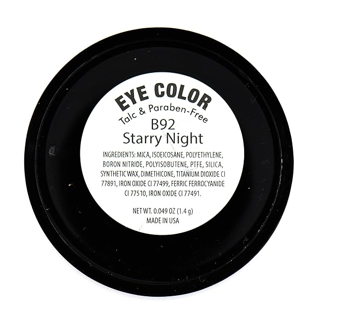 Dark Starry Night Metallic Navy Blue Grey Gray Silver Shimmer Pressed Powder Single Vegan Eyeshadow; Talc, Paraben & Cruelty Free-Velvo Beauty