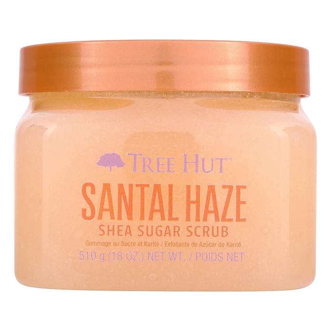 Tree Hut Santal Haze Shea Sugar Scrub | Exfoliating Body Scrub Removes Dead, Dry Skin for a Soft & Hydrated Feel | Nourishing Essential Body Care | 18 fl oz.-Velvo Beauty