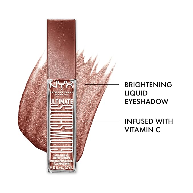 NYX PROFESSIONAL MAKEUP Ultimate Glow Shots, Liquid Eyeshadow, Long-Lasting Shimmer Eye Shadow with Vitamin C - Mango Moment-Velvo Beauty