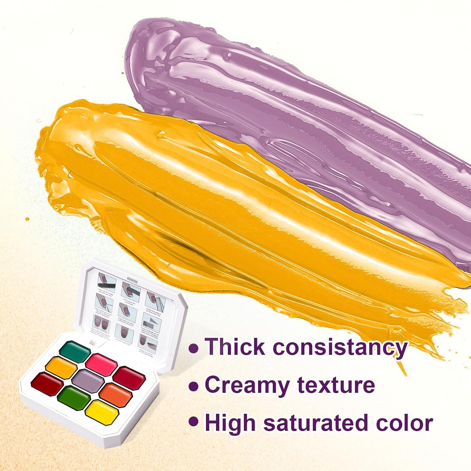 Gradient Painting Gel, 9 Bright Colors Ombre Gel Nail Polish for Pigment Pat Aura Nails French Ma nicure Soak Off UV Long-lasting No-wipe Home Salon DIY Nail Art Vegetable Salad-Velvo Beauty