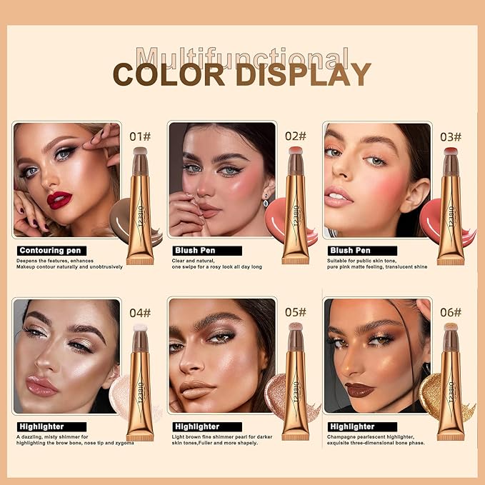 Highlighter Beauty Wand, Shimmer Liquid Highlighter Stick with Cushion Applicator, Lightweight Super Silky Cream Body Face Glowing Highlight Makeup-Velvo Beauty