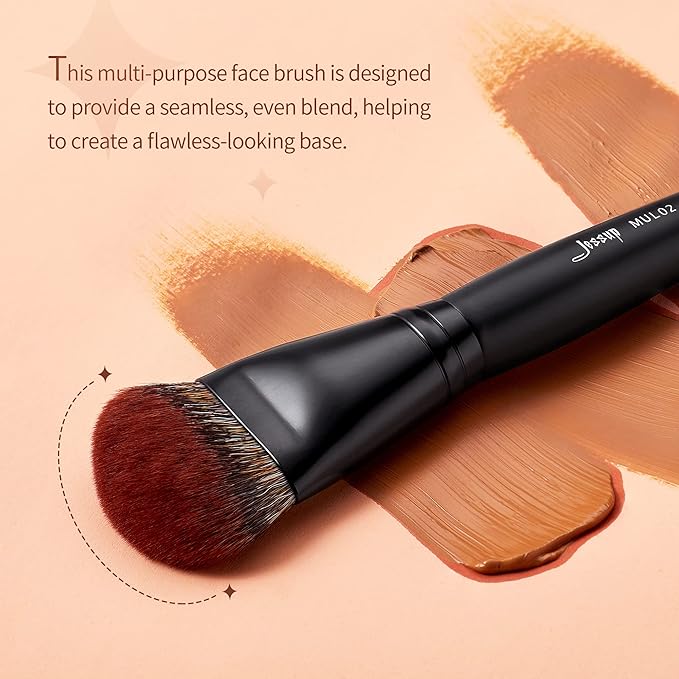 Jessup Foundation Brush for Liquid, Smooth Angled, Large Face Makeup Brush for Blending Liquid, Cream MUL02-Velvo Beauty