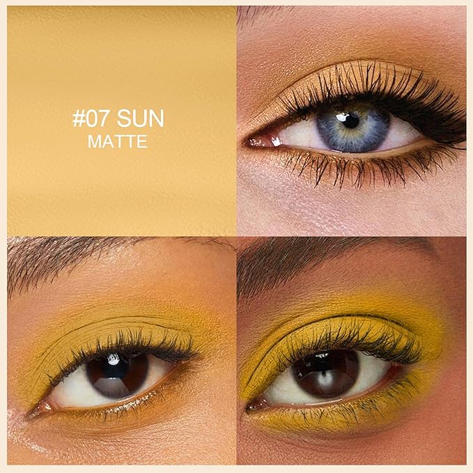 Erinde Waterproof Eyeshadow Stick, Cream Eye Shadow Stick, Long-Lasting, Crease-Proof, Cream to Powder Buildable & Blendable Eye Shadow Pencils Crayon, Vegan & Cruelty-Free, 07 Sun-Velvo Beauty