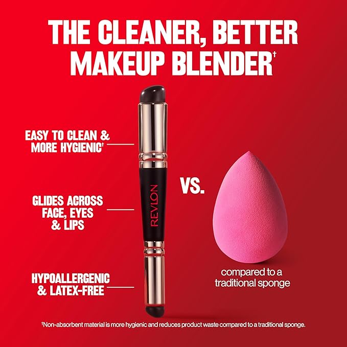 Revlon Dual Ended Jelly Makeup Blender Tool, Silicone Makeup Applicator for Blush, Bronzer, Concealer, Contour, Eyes, and Lips, 1 count-Velvo Beauty