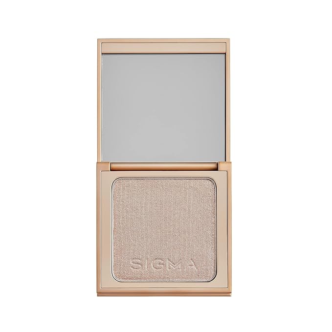Sigma Beauty Highlighter Makeup – Illuminating Highlighting Powder for Face, Sheer Glimmer Face Highlighter for Cheeks, Cupid’s Bow, & Brow Bone (Sizzle, Rosy Gold Metallic)-Velvo Beauty