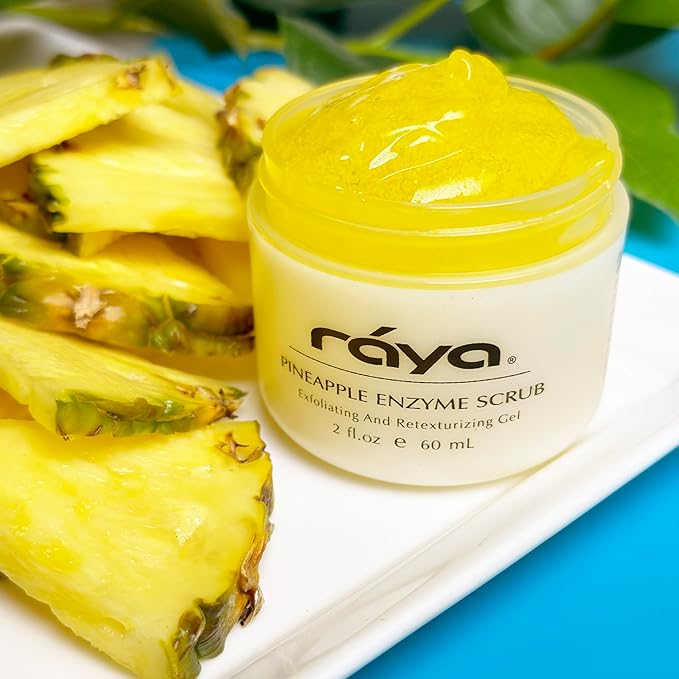 RAYA Pineapple Enzyme Facial Scrub (120) | Exfoliating and Refining Facial Scrub for Combination Skin | Creates a Glowing Complexion | Made with Pineapple Enzymes and Jojoba Beads-Velvo Beauty