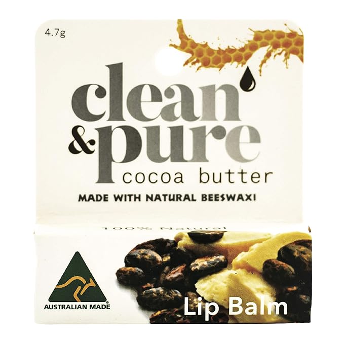 Lip Balm (Cocoa Butter) 100% Natural Beeswax | Olive Oil Based Treatment for Dry, Chapped Lips | Made in Australia…-Velvo Beauty