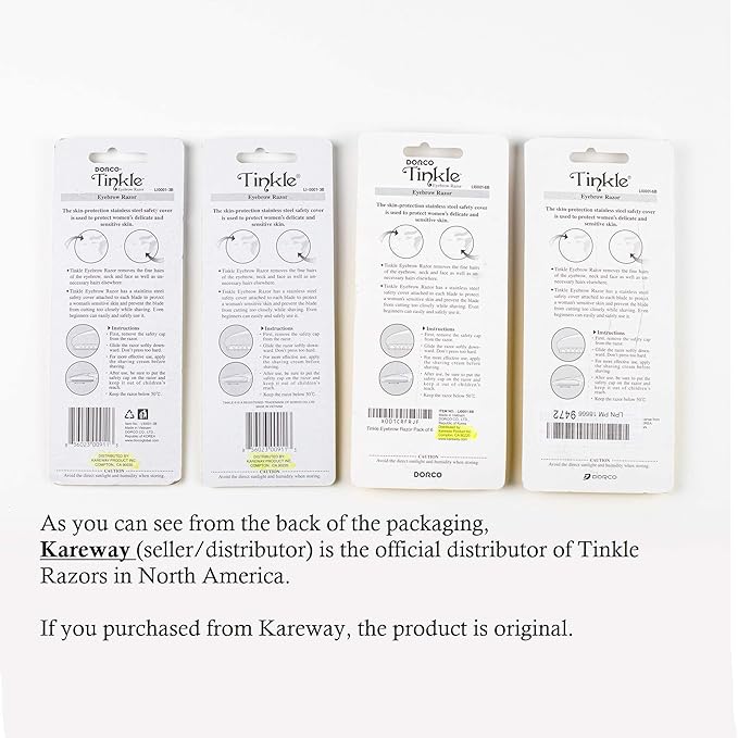 Tinkle Dermaplaning Tool 12ct, Dermaplane Razor for Women, Safe and Easy Peach Fuzz Remover, Eyebrow Trimmer with Protective Cover (4 Packs of 3)-Velvo Beauty