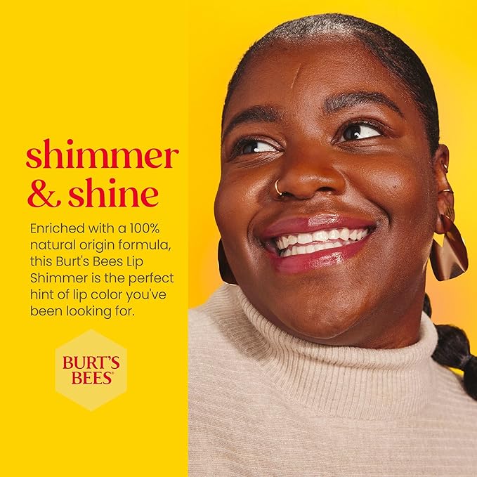 Burt's Bees Shimmer Lip Tint Easter Basket Stuffers, Tinted Lip Balm Stick, Moisturizing for All Day Hydration with Natural Origin Glowy Pigmented Finish & Buildable Color, Watermelon (4-Pack)-Velvo Beauty