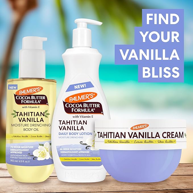 Palmer's Cocoa Butter Formula Tahitian Vanilla Body Lotion, 13.5 Oz, Daily Moisturizing Lotion for Dry Skin with Shea Butter & Vitamin E, Hydrates & Protects, Helps Provide 48-Hour Deep Moisture-Velvo Beauty