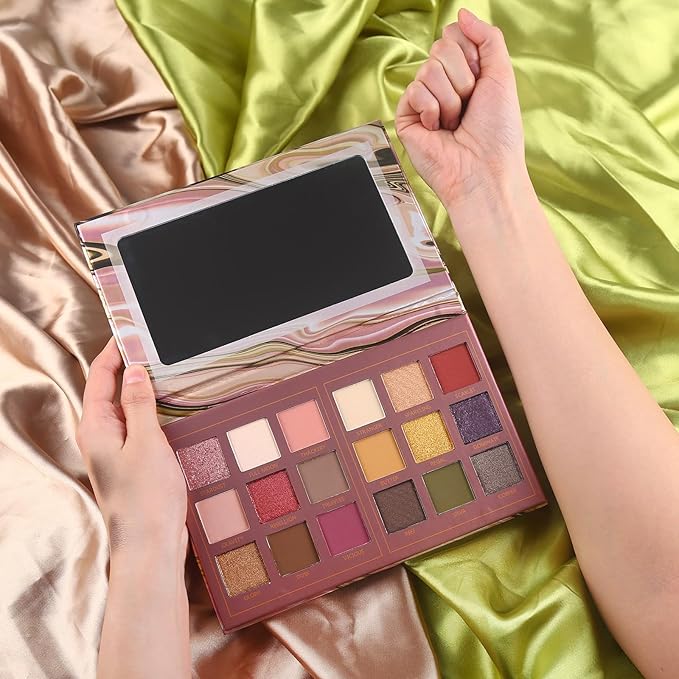 Prism Makeup Matte Eyeshadow Palette Pro 18 Colors Pigmented Shimmer Glitter Eye Shadow Palette, Blendable Long Lasting Waterproof Makeup Cosmetics Halloween Makeup Kit (02# Solitude)-Velvo Beauty