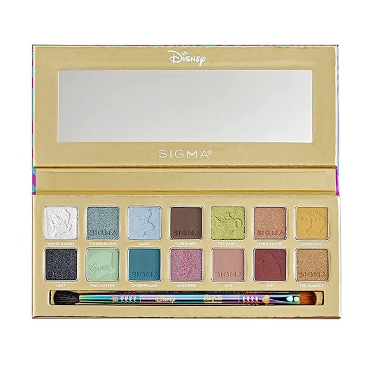 Sigma Beauty and Disney Eyeshadow Palette - Alice in Wonderland Eyeshadow Palette with 14 Hues - Matte, Shimmer and Metallic Eyeshadow Finishes - Highly Pigmented Eye Makeup Palette with Mirror-Velvo Beauty