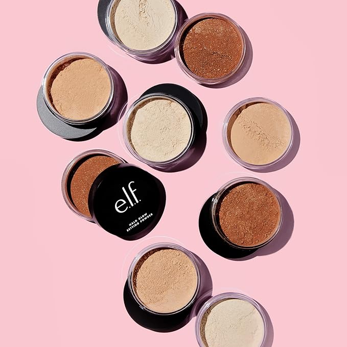 e.l.f. Halo Glow Setting Powder, Smooths The Look Of Pores & Fine Lines, Creates An Airbrushed Finish, Vegan & Cruelty-Free, Deep-Velvo Beauty