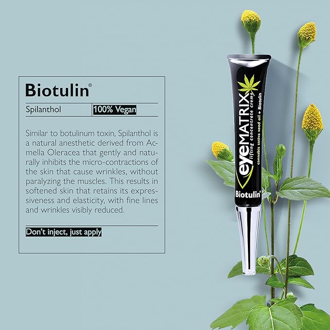 Biotulin - EyeMatrix 0.5 oz - Anti-wrinkle moisturizing cream with concentrated Spilanthol and Hyaluronic Acid - Smoothed eye contours, refreshed look, and reduced dark circles-Velvo Beauty