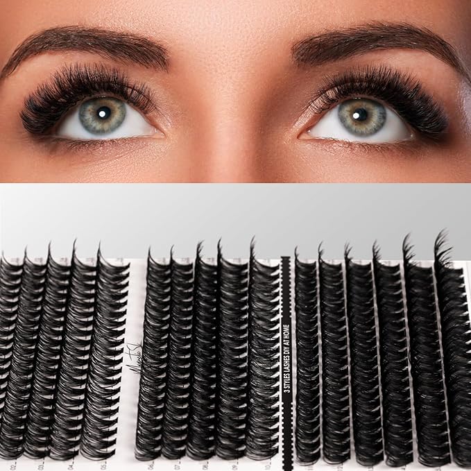 DIY Lash Extensions Kit 320pcs Individual Lashes Clusters 40D 50D 100D D Curl Eyelash Extension Kit with Applicator and Lash Bond&Seal, Lash Remover For False Eyelash Mix 11-20mm (40D+50D+100D KIT)-Velvo Beauty