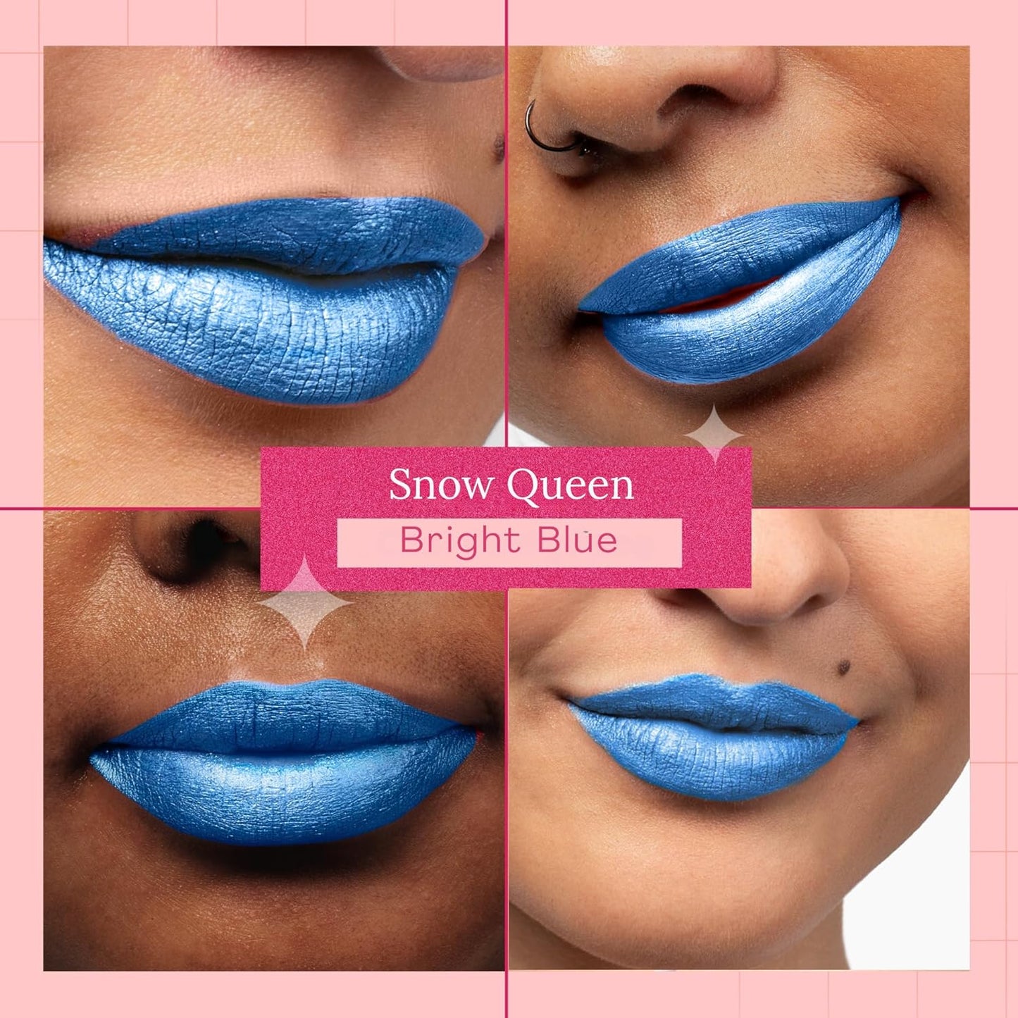 Aromi Bright Blue Metallic Liquid Lipstick | Sparkly Sky Lip Color with Shimmery Finish, Vegan Makeup, Cruelty-free, Long-lasting (Snow Queen)-Velvo Beauty