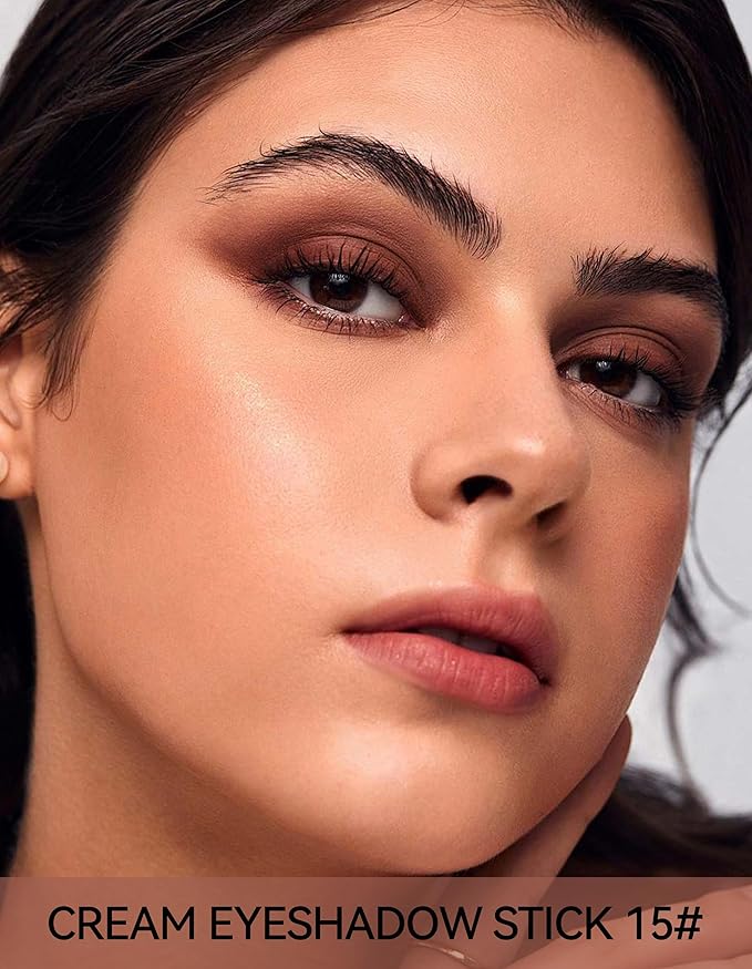 Erinde Waterproof Cream Eyeshadow Stick, Matte Nude Eye Shadow Sticks, Longwear Blendable High Pigmented, Neutral Eye Shadow Sticks for Older Eyes, Smokey Eyeshadow Pencil Crayon, 15 Mocha Matte-Velvo Beauty