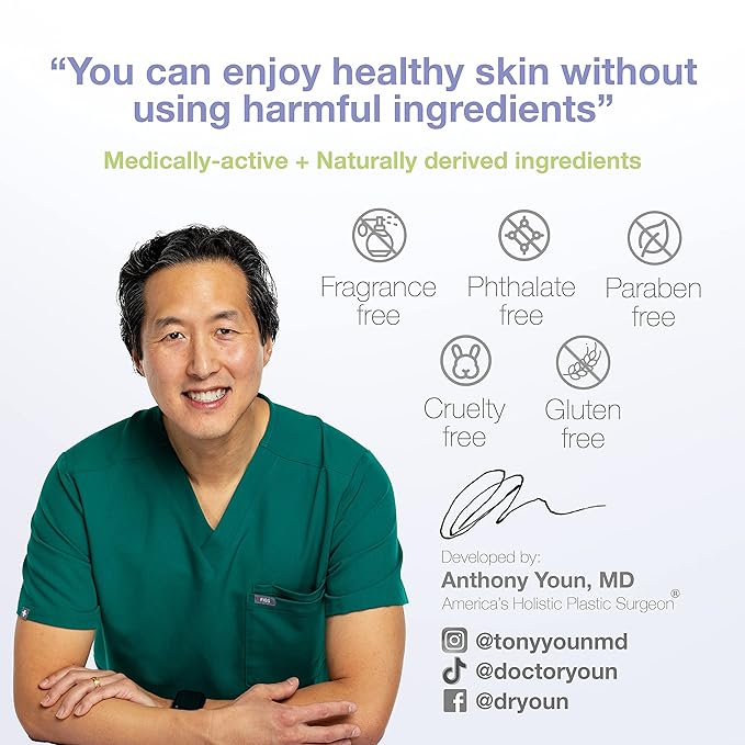 YOUN Beauty 20% Vitamin C Face Serum with Hyaluronic Acid, Ferulic Acid & Vitamin E by Holistic Plastic Surgeon Dr. Anthony Youn | Antioxidant Serum for Face for Skin Hydration, 60 ml-Velvo Beauty