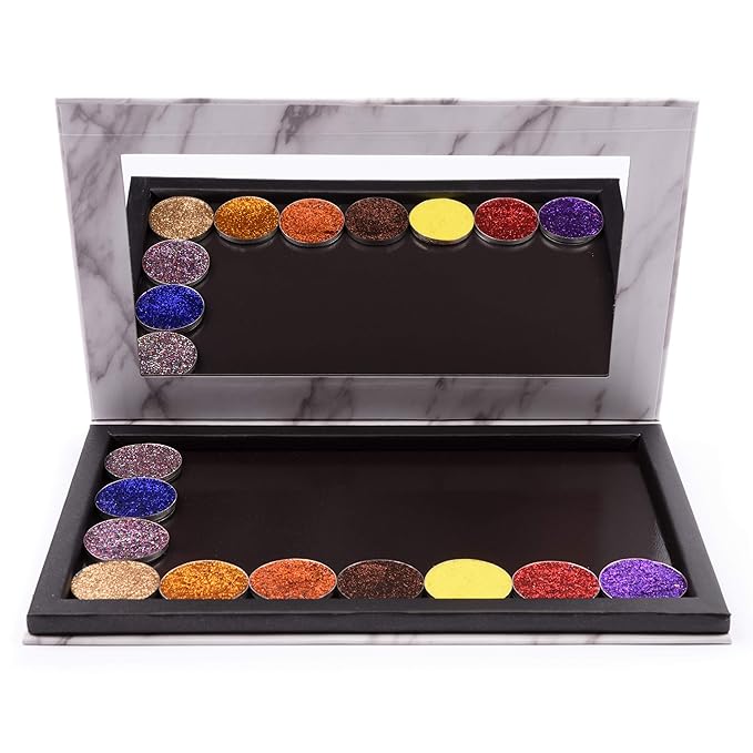 Magnetic Palette Marble Empty Makeup Palette with Mirror for Eyeshadow Lipstick Blush Powder (White)-Velvo Beauty