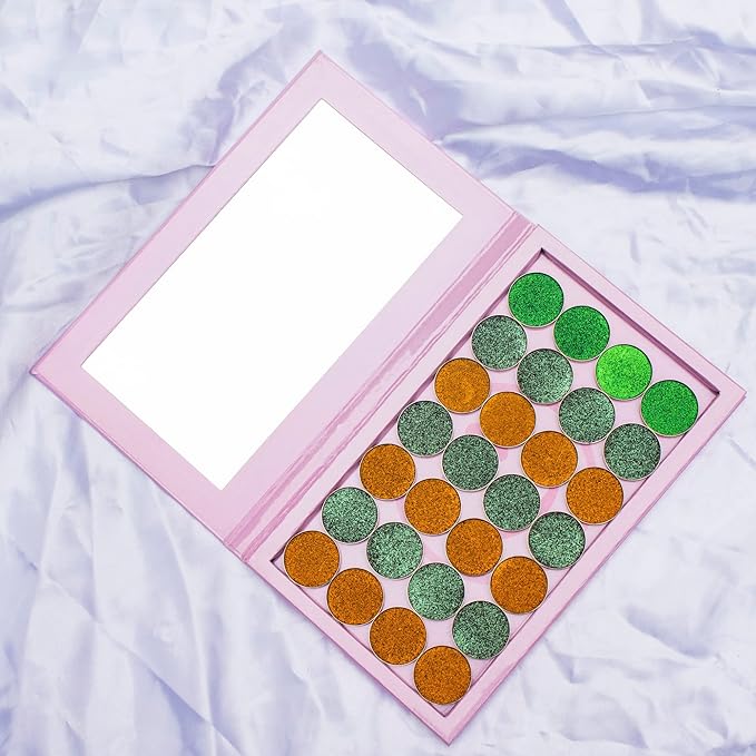 Empty magnetic palette with Mirror,Like a Book Fashionable and beautiful empty magnetic palette for Highlighters Lipstick Blush Powder Eyeshadows(pink)-Velvo Beauty
