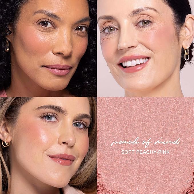 Wander Beauty Hydrating Powder Blush - Lightweight, Peach Blush Makeup with a Blurring, Satin Finish - Buildable Formula with Hyaluronic Acid, Squalane & Aloe Leaf Extract - Peach of Mind - 0.18 oz-Velvo Beauty