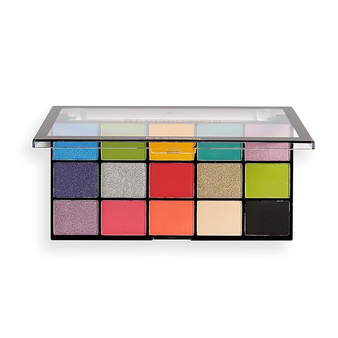 Makeup Revolution Reloaded Palette, Makeup Eyeshadow Palette, Includes 15 Shades, Lasts All Day Long, Cruelty Free, Euphoria, 16.5g-Velvo Beauty