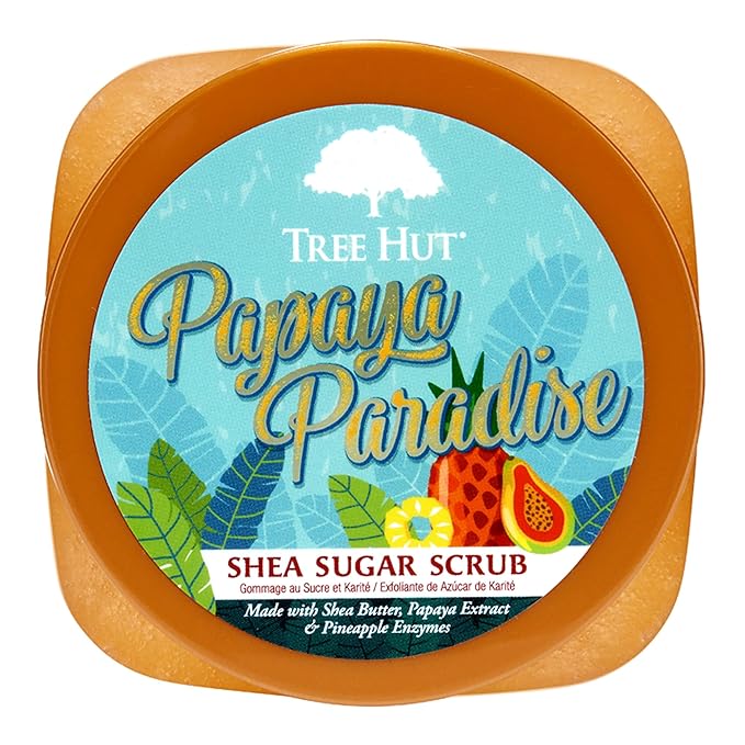 Tree Hut Papaya Paradise Shea Sugar Scrub | Exfoliating Body Scrub Removes Dead, Dry Skin for a Soft & Hydrated Feel | Nourishing Essential Body Care | 18 fl oz.-Velvo Beauty