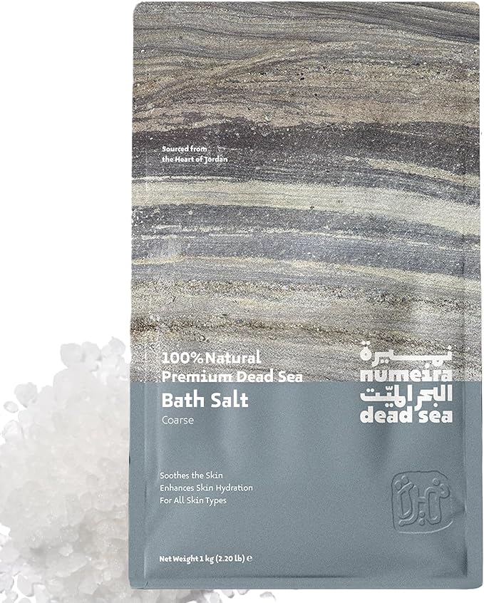 Dead Sea Salts for Soaking Relaxing Sea Salt Bath Soak for Body Rejuvenation - Natural Mineral Salts - Coarse Dead Sea Salt Unscented Bath Salts for Women & Men (8.82 oz)-Velvo Beauty