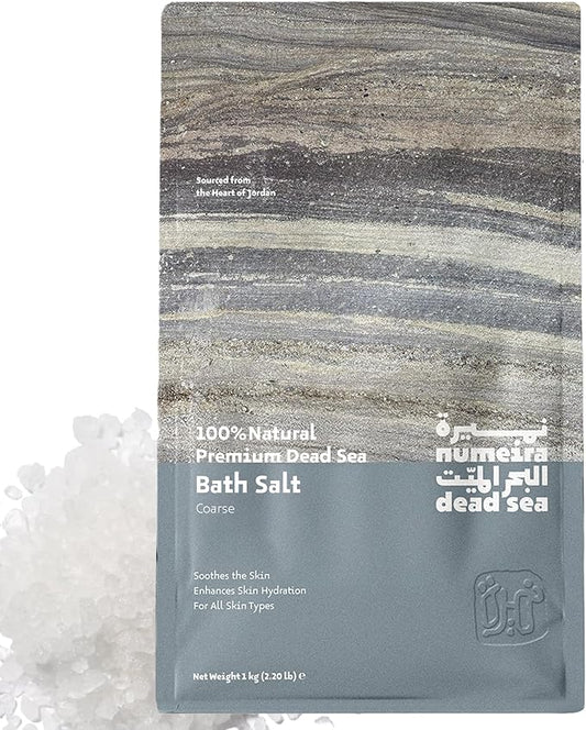 Dead Sea Salts for Soaking Relaxing Sea Salt Bath Soak for Body Rejuvenation - Natural Mineral Salts - Coarse Dead Sea Salt Unscented Bath Salts for Women & Men (8.82 oz)-Velvo Beauty