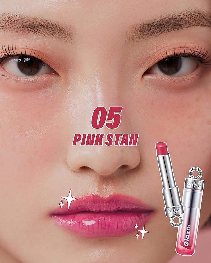 ATHE Glazm Lipbalm Stick - Vegan Glow Korean Lip Balm - Plumping, Volumizing & Highly Pigmented Lipstick - Soft Melting, Buildable Formula - Plant-Derived, Cruelty-Free, 0.12oz. (05 Pinkstan)-Velvo Beauty