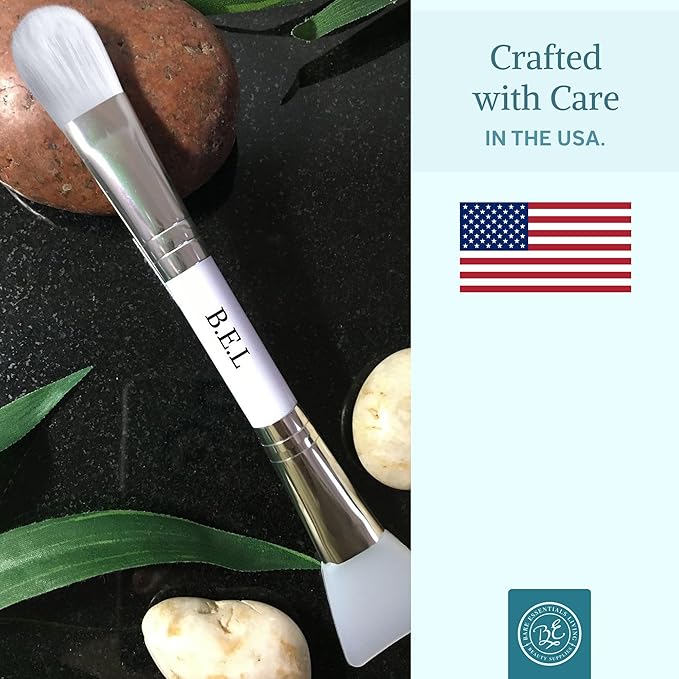 Bare Essentials Living Clay Face Mask Brush (3 Pack, Bamboo) Dual Soft Silicone Face Mask Applicator Brush Tool, Great Facial Essentials, Moisturizer Applicator & Skincare Brush for Facials-Velvo Beauty