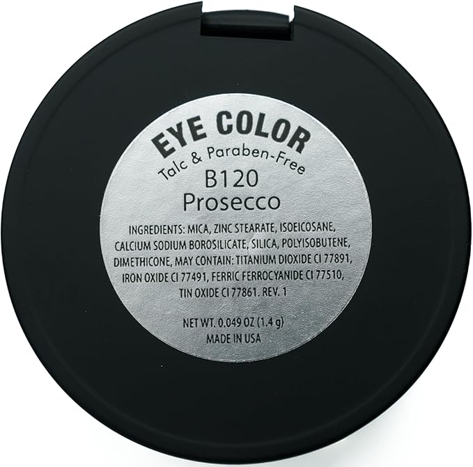 Prosecco White Wine Pale Gold Shimmering Metallic Pressed Powder Single Vegan Eyeshadow; Talc, Paraben & Cruelty Free-Velvo Beauty