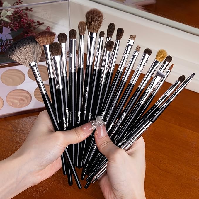 Bueart Design 36Pcs PRO Grade Natural Goat Hair Pony Bristles Makeup Brushes Set with Super Holder Professional-Grade Precision & Luxury Brush for beauty enthusiasts&professionals Makeup Artist-Velvo Beauty