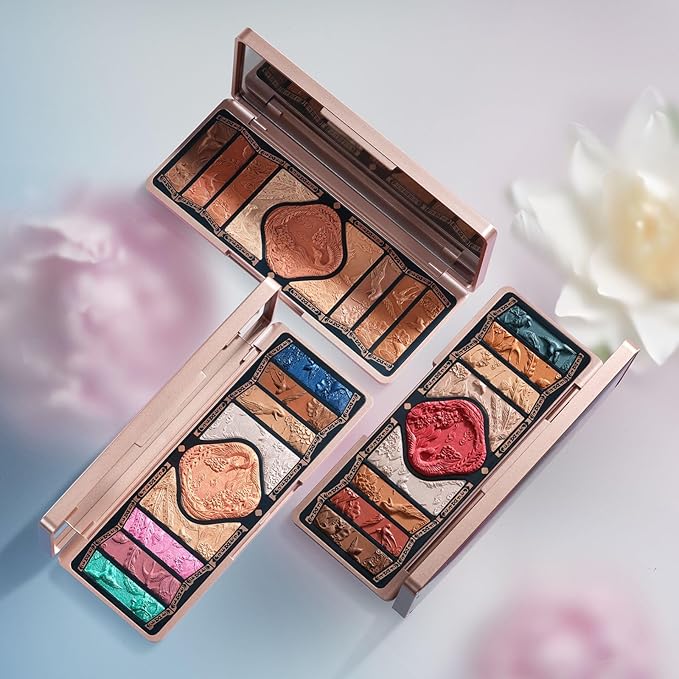 FLORASIS Floral Engraving Phoenix Makeup Palette Makeup Long Lasting Blendable Natural Eyeshadow Palette for Women (03 Soaring Sunlight)-Velvo Beauty