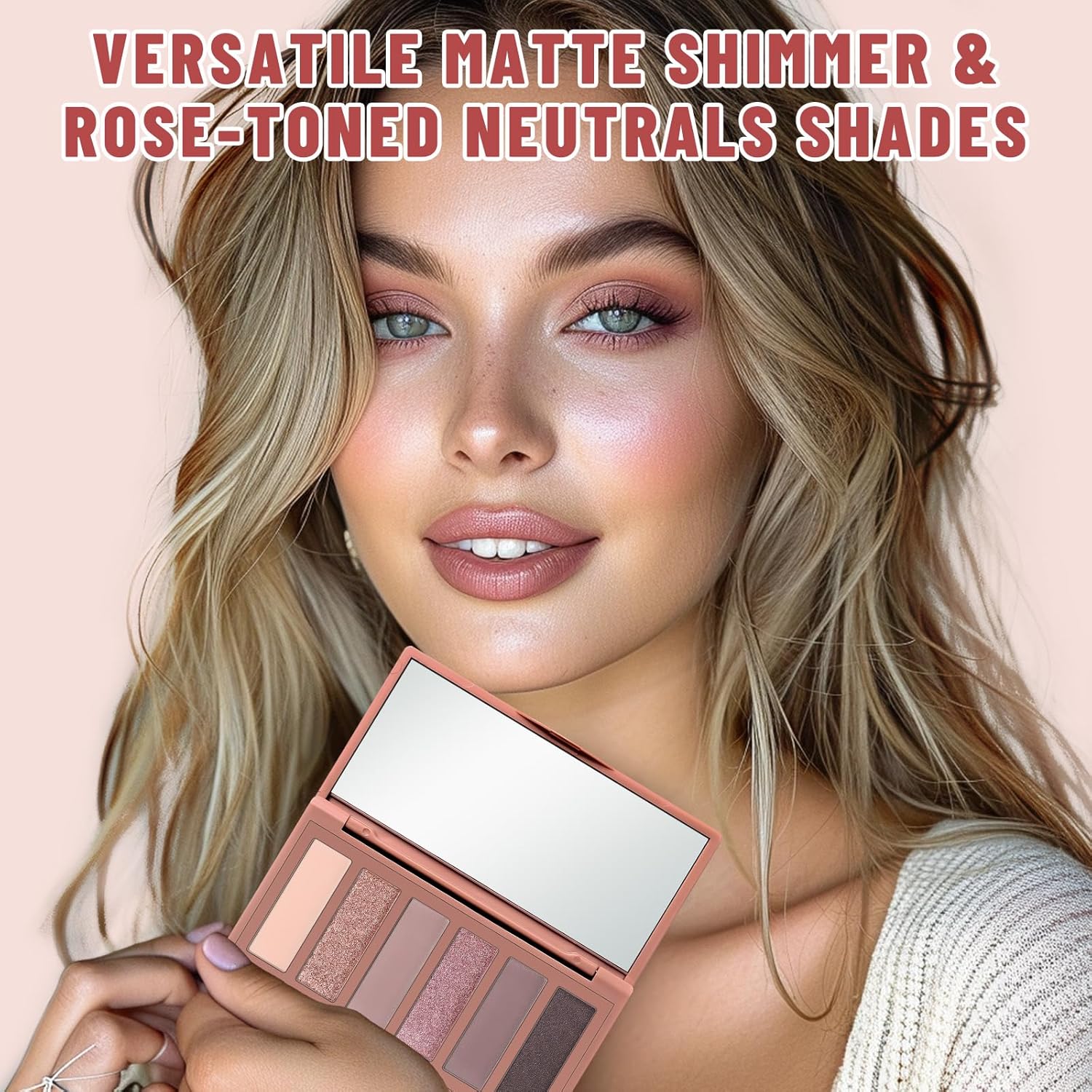 6 Colors Mini Eyeshadow Makeup Palette Rosy Neutral Nude Eye Shadow Shimmer & Matte Make Up Pallet with Mirror Highly Pigmented Long Lasting Waterproof Travel Size Gift Kit 02-Velvo Beauty