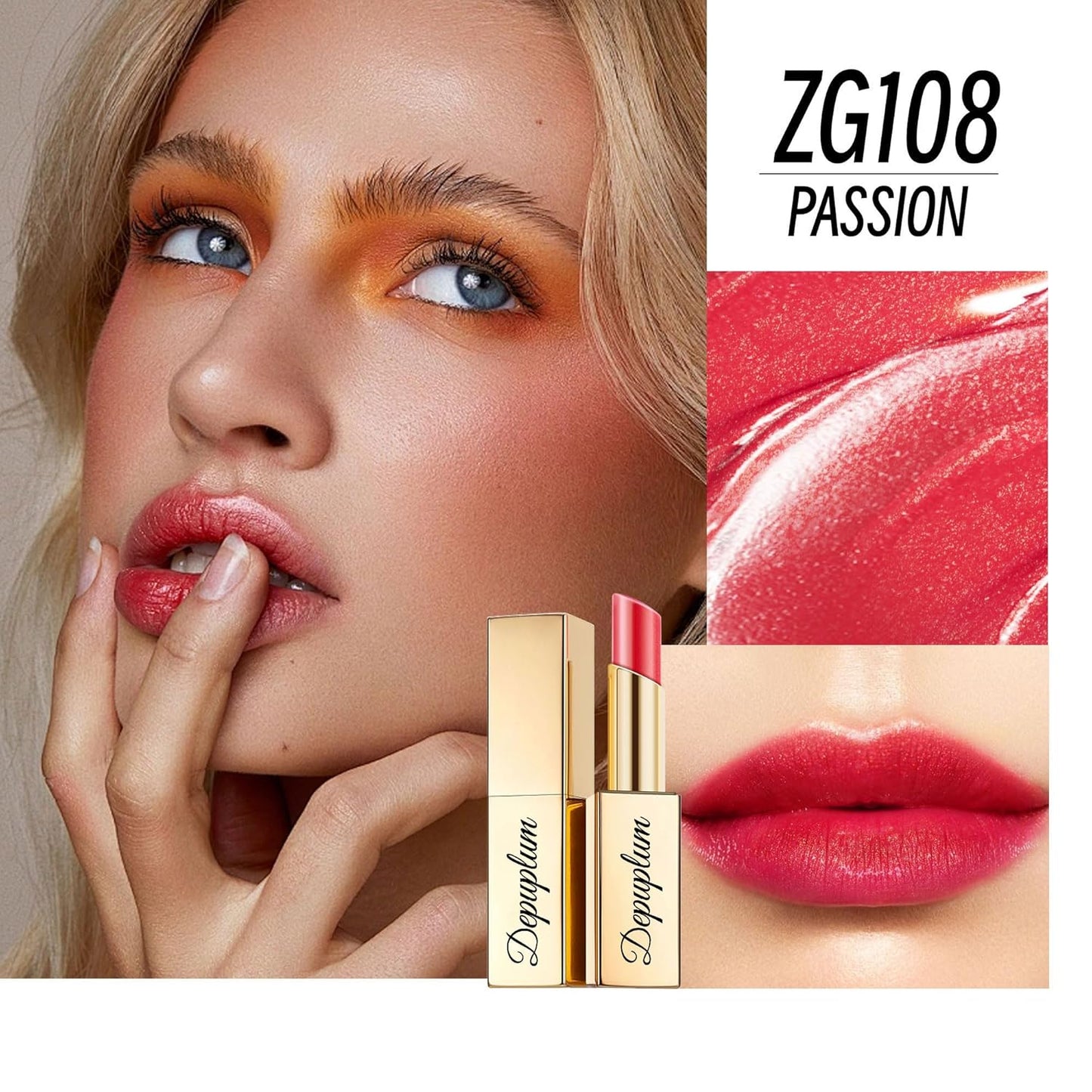 Red Berry Purple Lipstick Set for Women Shimmer Tinted Lip Balm Hydrating Moisturizing Lipstick Cruelty Free Lip Makeup, DM108/109/122