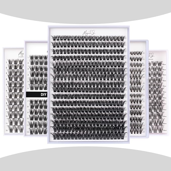 DIY Lash Extensions Kit 320pcs Individual Lashes Clusters 60D 80D D Curl Eyelash Extension Kit with Applicator and Lash Bond&Seal,Clusters Lash Glue Remover For False Eyelash Mix 10-16mm (60D+80D KIT)-Velvo Beauty