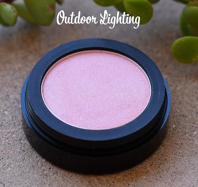 Pink Glow Satin Light Baby Pink Opal Sunkissed Shimmering Shimmer Pressed Powder Single Vegan Eyeshadow; Talc, Paraben & Cruelty Free-Velvo Beauty