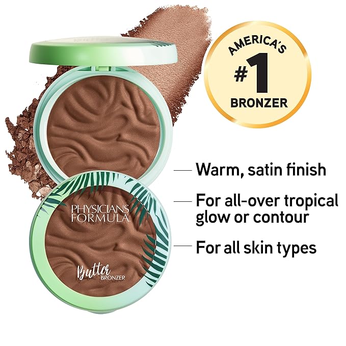 Physicians Formula Murumuru Butter Bronzer, Moisturizing, Nourishing Murumuru Butter for Silky Glow, Dermatologist Tested, Hypoallergenic, Vegan & Cruelty-Free - Endless Summer-Velvo Beauty