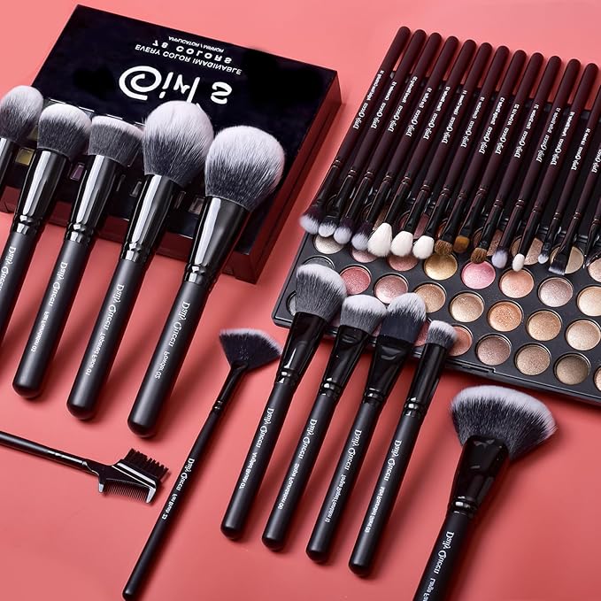 29pcs Black Professional Makeup Brush Set Kabuki Powder Concealers Eye shadows Blush Eyeliner Eyebrow Contour Eye blending Brushes (29pcs brush)-Velvo Beauty