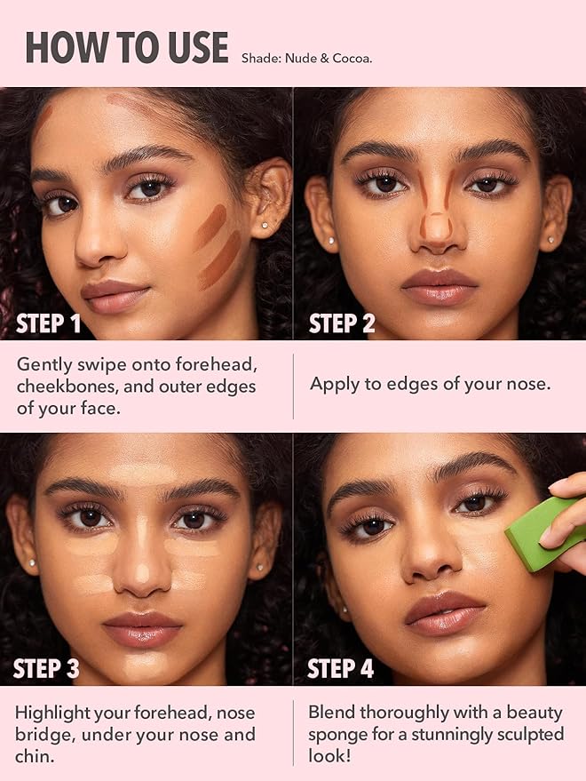 SHEGLAM 2 In 1 Dual Head Cream Contour Highlighter Stick Highly Pigmented Face Bronzer Makeup - Mocha & Champagne-Velvo Beauty