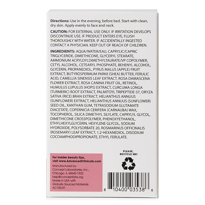 Advanced Clinicals Retinol Cream Face Moisturizer | Encapsulated Retinol Lotion For Face With Ferulic Acid + Vitamin E To Soften Appearance Of Crepey Skin & Look of Fine Lines & Wrinkles, 2.5 Fl Oz-Velvo Beauty