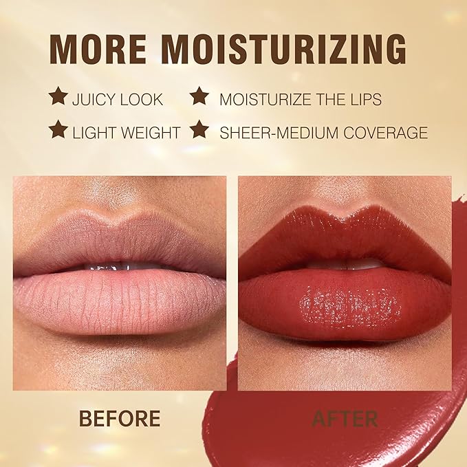 MAKI YIKA Red Lipstick for Women Moisture Hydrate Lipsticks Glossy Dark Red Lipsticks Sheer Finish Lightweight Tinted Lip Balm (Z12 Pampas)-Velvo Beauty